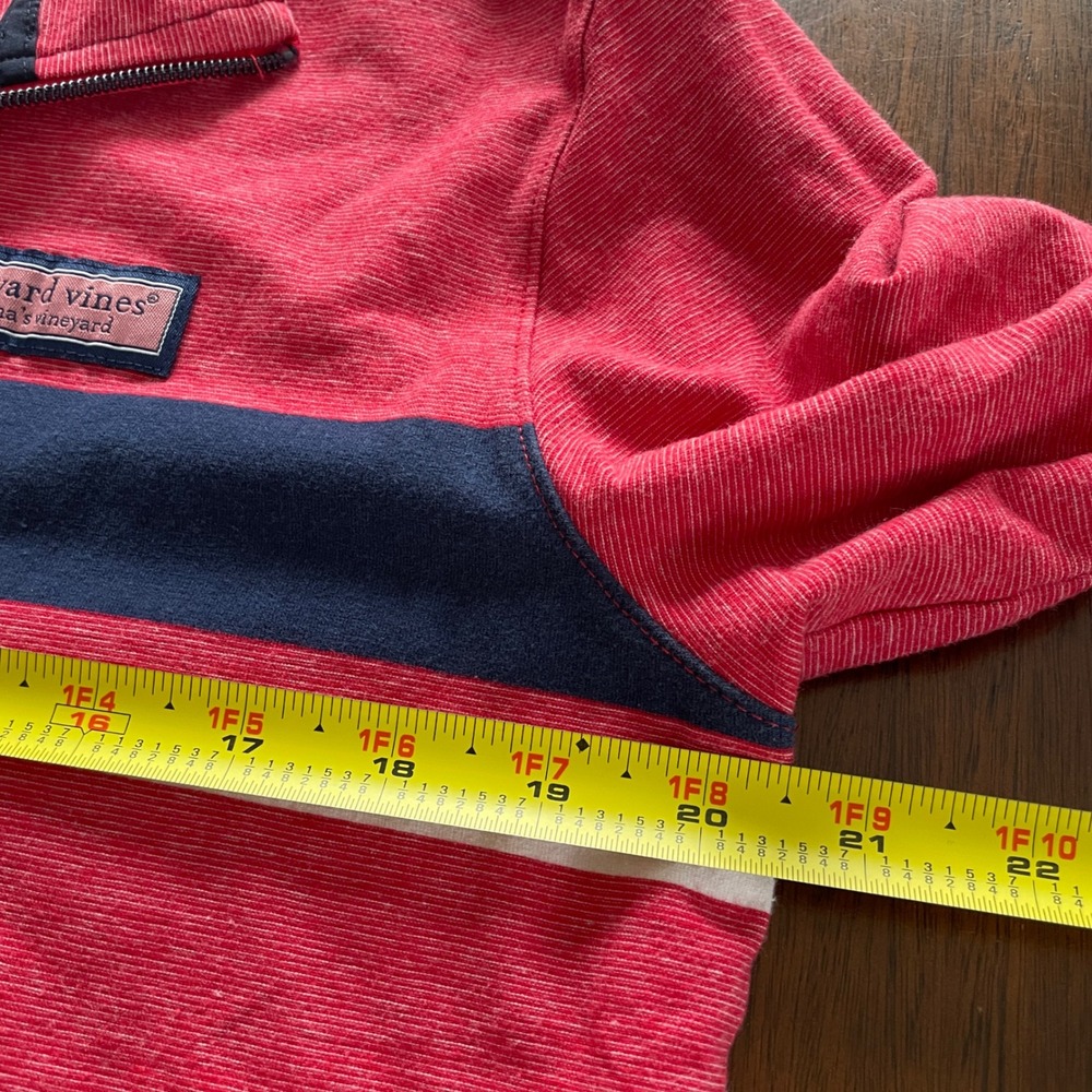 Vineyard Vines Edgartown Shep Shirt Mens Small Red Striped Quarter Zip Preppy - Picture 7 of 8